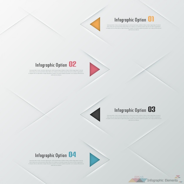 Bannière D'options Infographie Moderne Avec Des Triangles