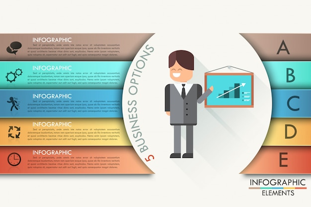 Bannière D'options D'infographie Moderne