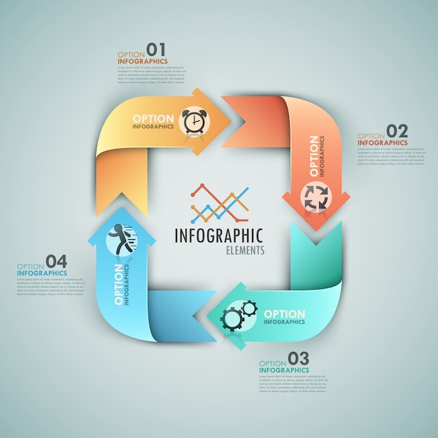 Bannière D'options D'infographie Moderne