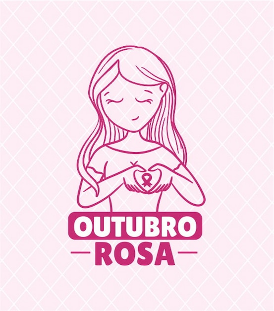 Bannière En Portugais Pour La Composition Octobre Rose Prévention Du Cancer Du Sein Brésil Campanha Outubro