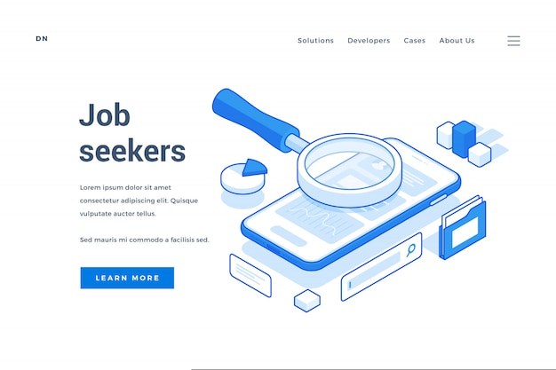 Bannière Pour Une Application D'emploi Moderne Pour Smartphone