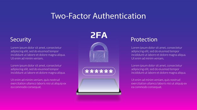 Bannière pour l'authentification à deux facteurs 2FA avec smartphone et cadenas Protéger votre argent Déverrouillage via téléphone mobile Illustration vectorielle pour un site Web