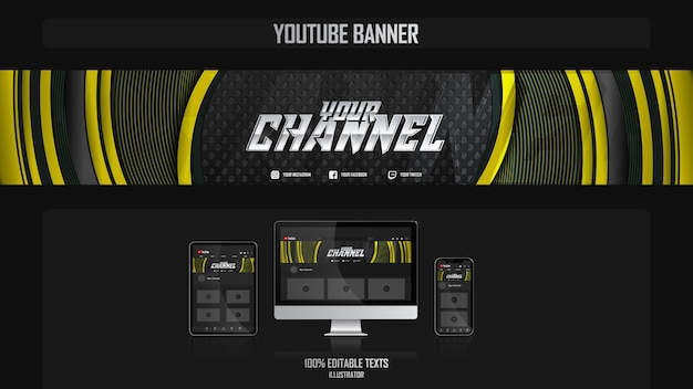 Bannière pour chaîne youtube avec concept d'entreprise