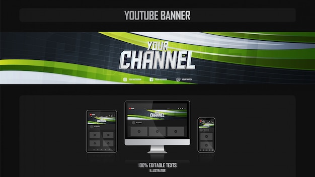 Bannière pour chaîne youtube avec concept Sport Style