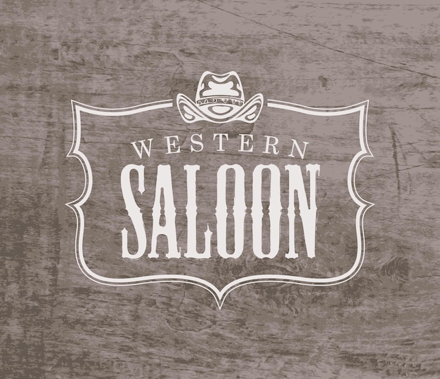 Vecteur bannière pour western saloon avec chapeau de cowboy