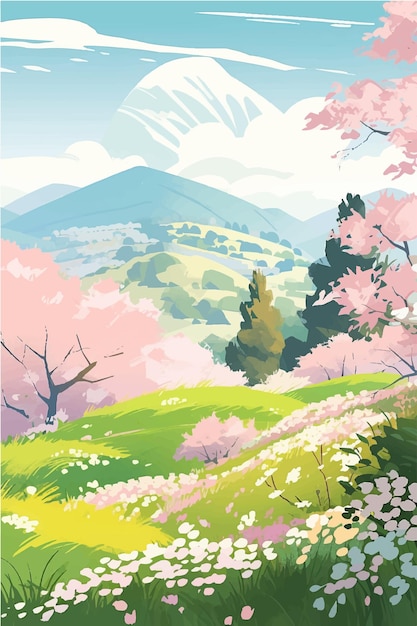 Bannière De Printemps à L'aquarelle Vectorielle