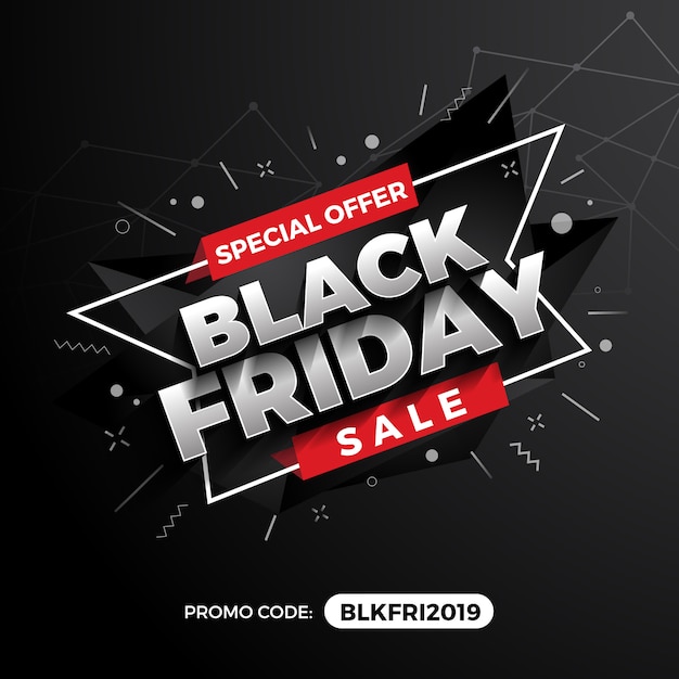 Vecteur bannière de promotion black friday sale