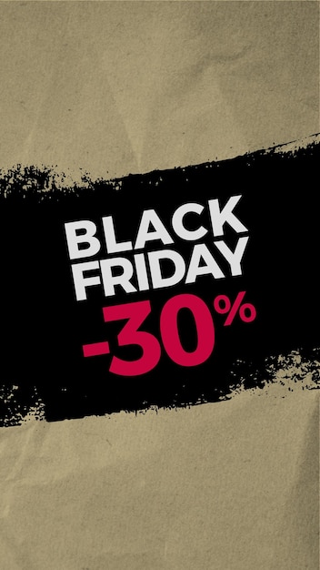 Bannière de promotion pour le fond de texture de sac en papier Kraft Black Friday