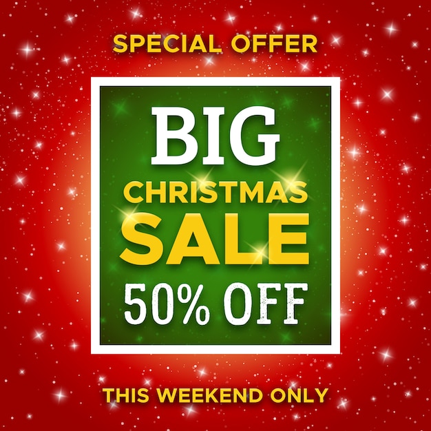 Bannière Promotionnelle Big Christmas Sale. Modèle De Vecteur