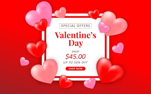 Bannière Promotionnelle De Vente Saint Valentin