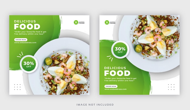 Bannière de publication instagram de médias sociaux de restaurant alimentaire