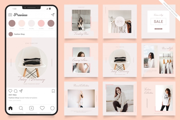 Vecteur bannière de publication sur les médias sociaux instagram pour la promotion de la vente de mode