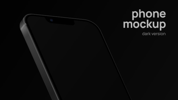 Bannière publicitaire noire totale Smartphone en position tournée Illustration vectorielle de maquette sombre
