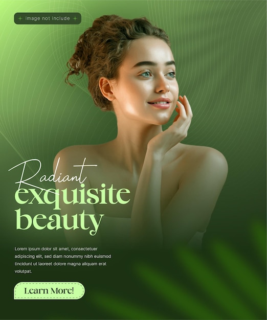 Bannière publicitaire pour l'industrie de la beauté avec un design moderne et accrocheur
