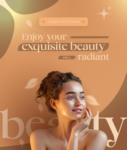 Bannière publicitaire pour l'industrie de la beauté avec un design moderne et accrocheur