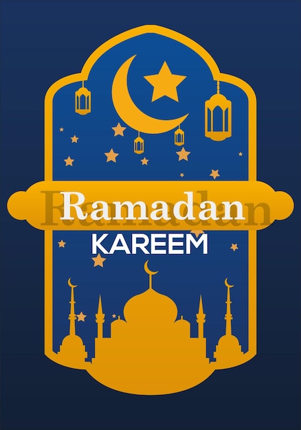 Vecteur bannière ramadan kareem potrait design v2