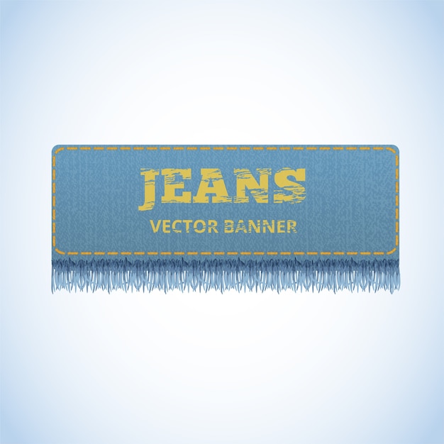 Bannière Réaliste De Vecteur De Jeans.