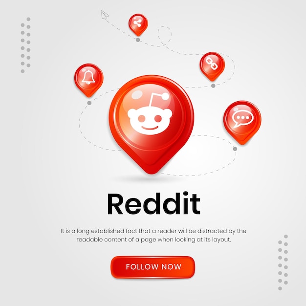 Vecteur bannière reddit d'icônes de médias sociaux