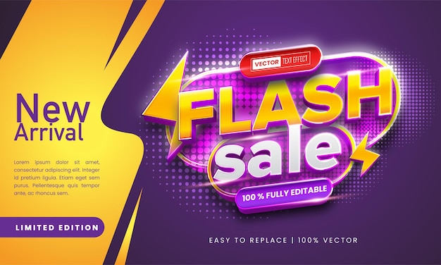 Vecteur bannière de remise d'offre de vente de luxe 3d de vente flash