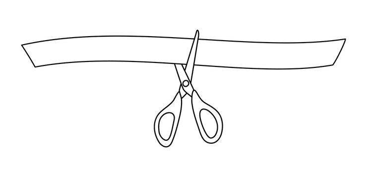 Bannière de ruban de coupe dessinée à la main avec une seule ligne