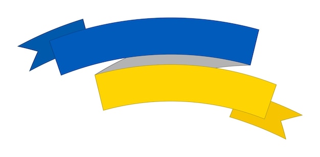 Bannière De Ruban Drapeau Ukraine.