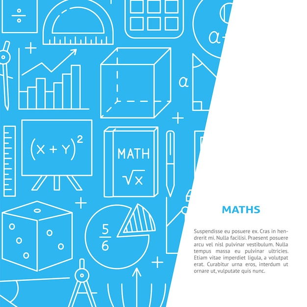 Vecteur bannière de science mathématique