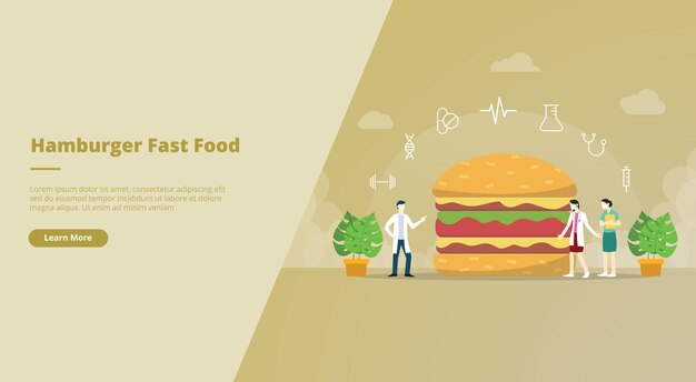 Bannière de site Web Burger junkfood