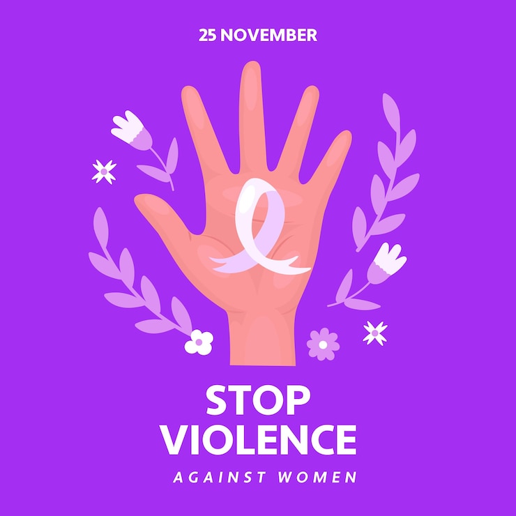 Vecteur bannière stop à la violence contre les femmes ruban blanc