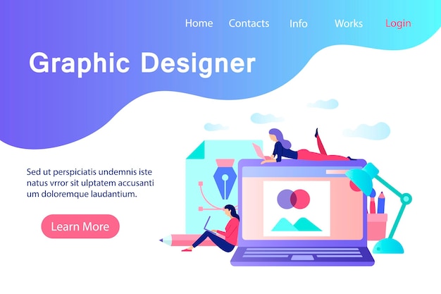 Bannière de style plat de graphiste