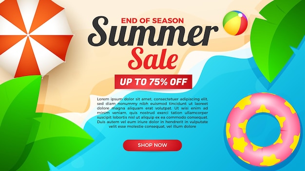 Bannière Summer Sale Fin De Saison