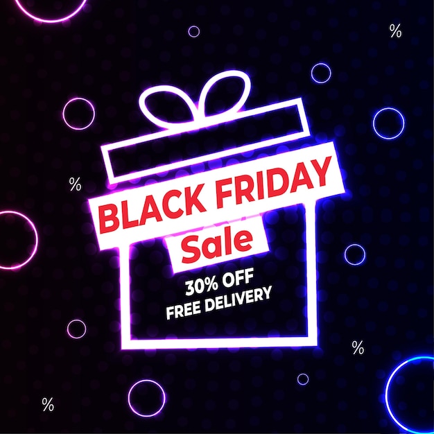 Bannière De Super Vente Black Friday De Style Néon