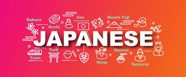 Vecteur bannière de tendance vecteur japonais