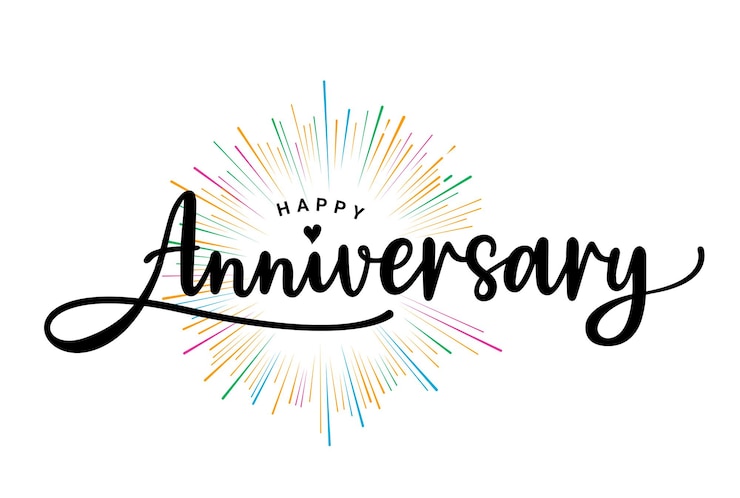 Vecteur bannière de texte happy anniversary