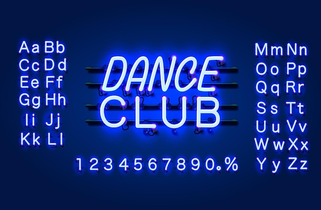 Bannière De Texte Neon Dance Club