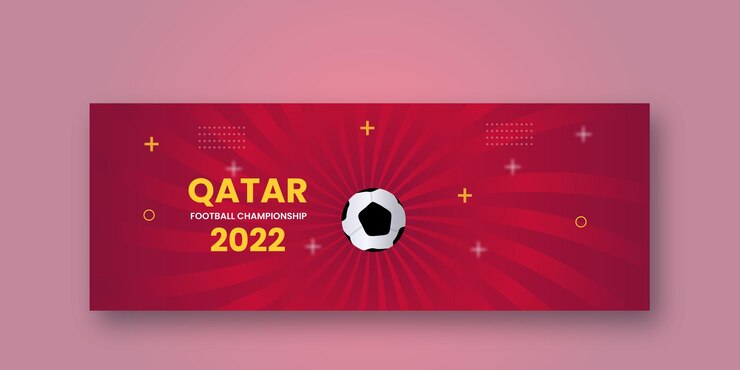 Bannière sur le thème du championnat du monde au Qatar 2022