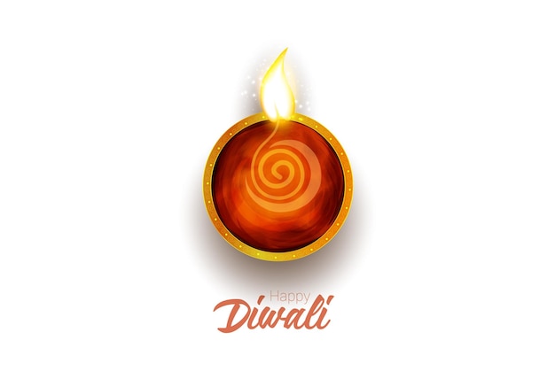 Bannière traditionnelle du festival Diwali Guirlande de lampes Diya réalistes d'ampoules et de décorations