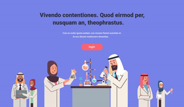 Bannière De Travail Du Groupe Des Scientifiques Arabes