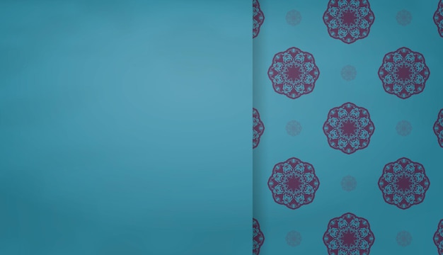 Bannière Turquoise Avec Motif Violet Indien Et Espace Logo