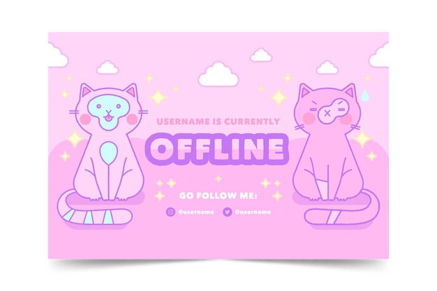 Bannière De Twitch Hors Ligne Mignon