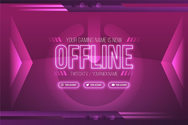 Vecteur bannière twitch hors ligne