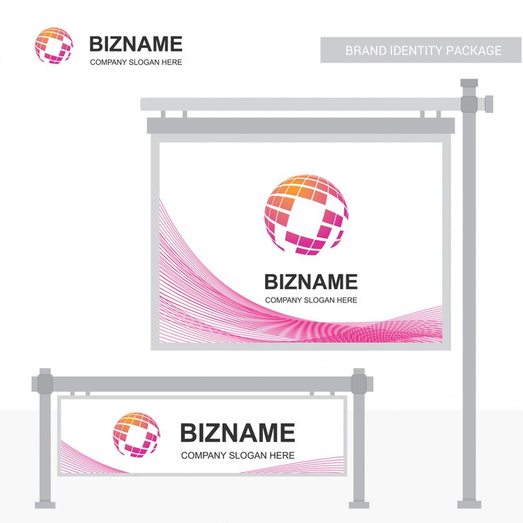 Vecteur bannière unique avec logo de la carte du monde