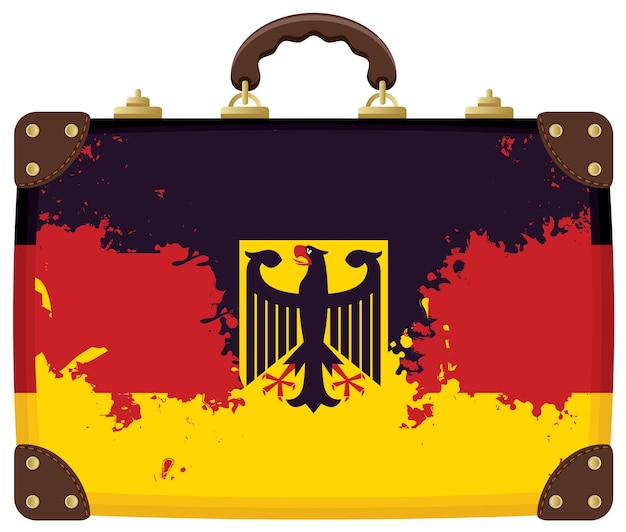 Bannière De Valise Avec Drapeau Allemand