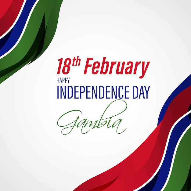 Bannière de vecteur joyeux jour de l'indépendance de la Gambie