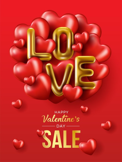 Bannière de vecteur joyeux saint valentin