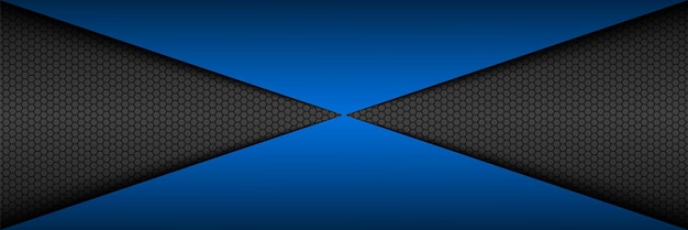 Bannière Vectorielle Abstraite Noire Et Bleue Avec Motif Polygonal Fond Vectoriel De Présentation Modèle