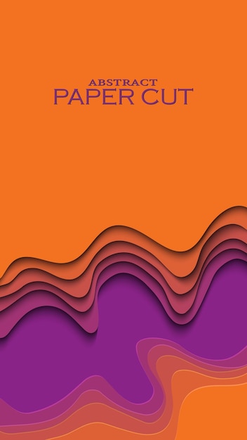 Bannière vectorielle dans le style de papier découpé Abstrait 3D avec des lignes de coupe orange Relief futuriste Arrière-plan moderne pour les couvertures de marque présentations affiches couvertures