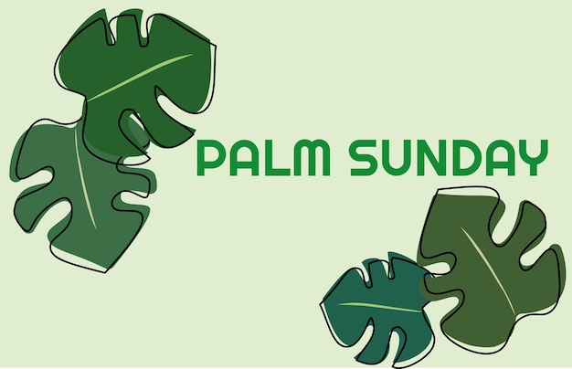 Vecteur bannière vectorielle du dimanche des rameaux avec des feuilles de palmier