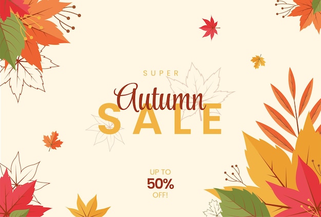 Bannière De Vente D'automne