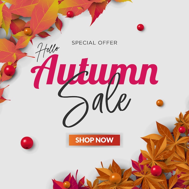 Bannière de vente d'automne