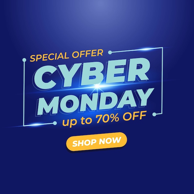 Bannière De Vente Cyber Monday Avec Effet De Lumière